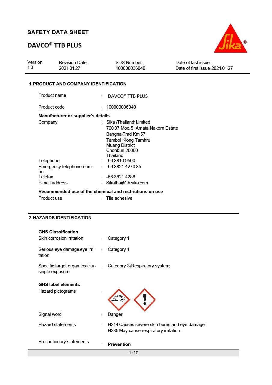 Safety Data Sheet